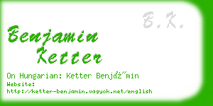 benjamin ketter business card